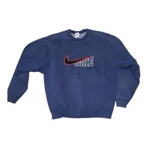 Vintage 90s Men's Nike Big Swoosh Crewneck Sweatshirt XL RARE